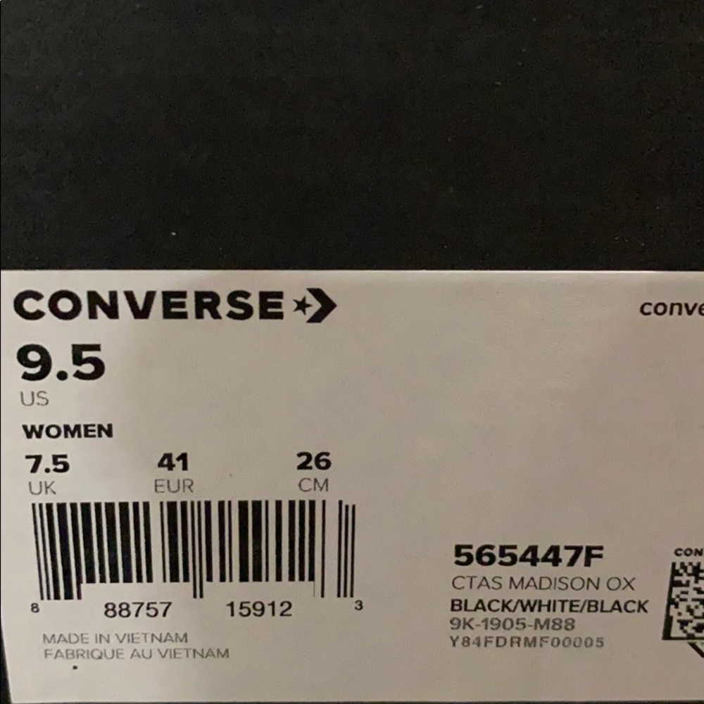 Converse Ctas Madison Low Canvas Black White LogoW - Picture 10 of 10